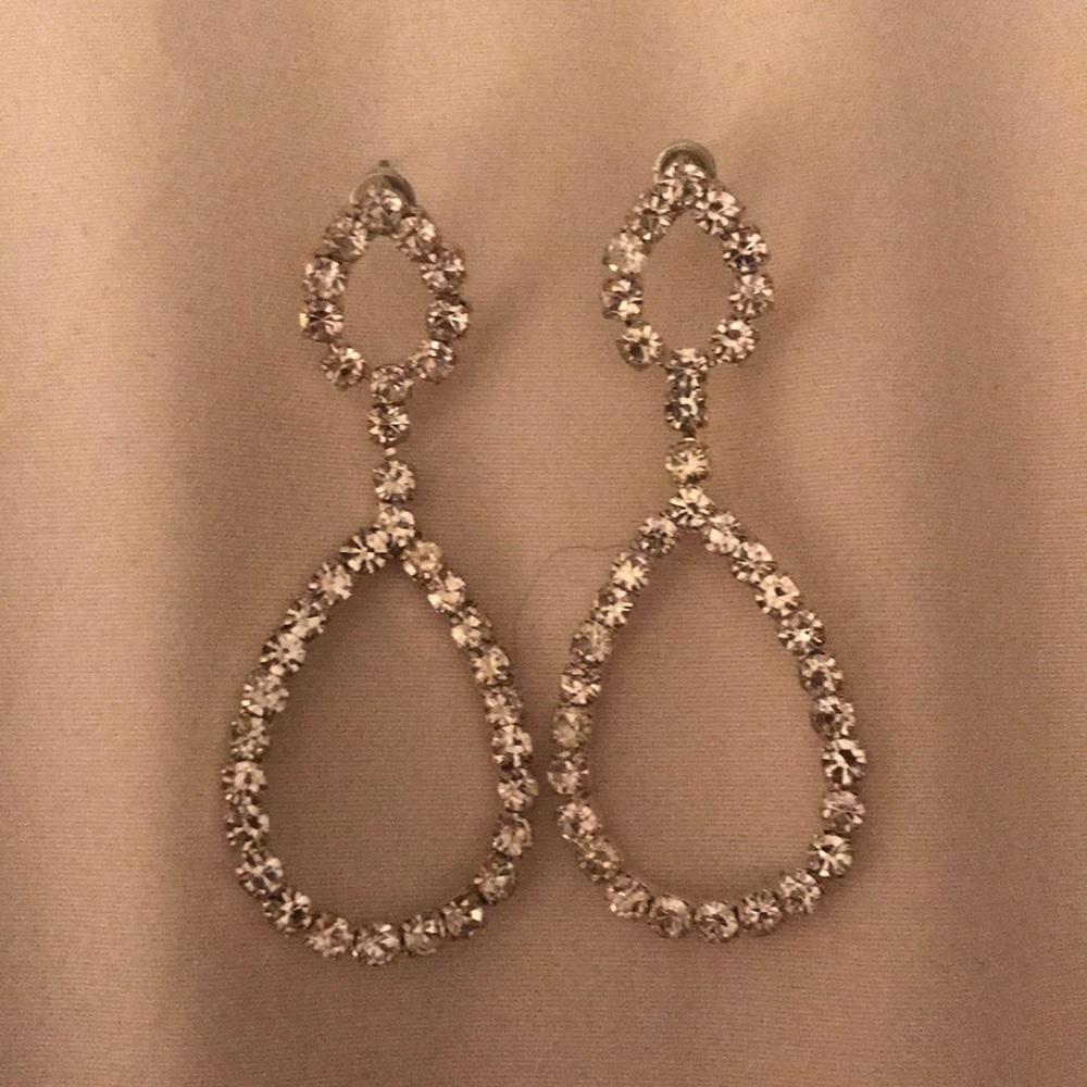Dangly Rhinestone Costume Earrings